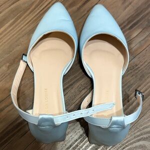 Eleanor Louise Blue Ankle Strap Women's Low Heels